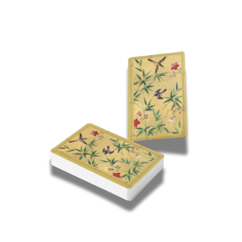 Chinese Wallpaper Playing Cards – Elegant 2-Deck Set in Gold Gift Box