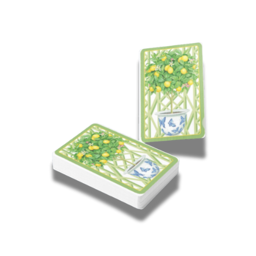 Citrus Topiaries Playing Cards - Elegant Two-Deck Set