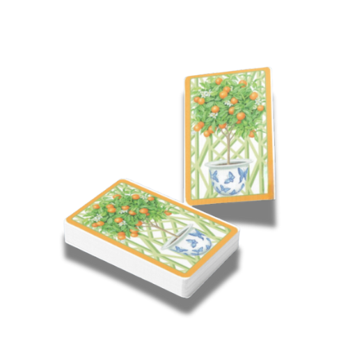 Citrus Topiaries Playing Cards - Elegant Two-Deck Set